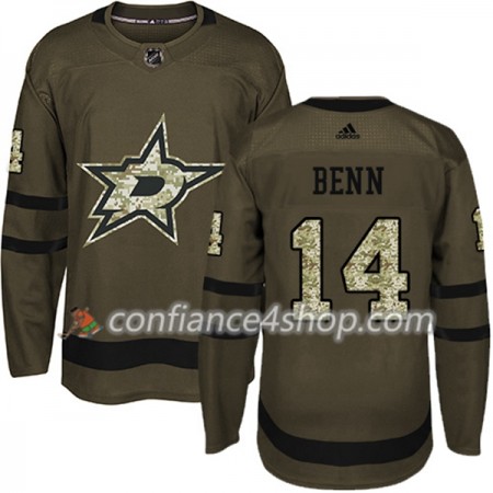 Adidas Maillot de Hockey Dallas Stars Jamie Benn 14 2017-2018 Camo Vert Authentic - Homme
